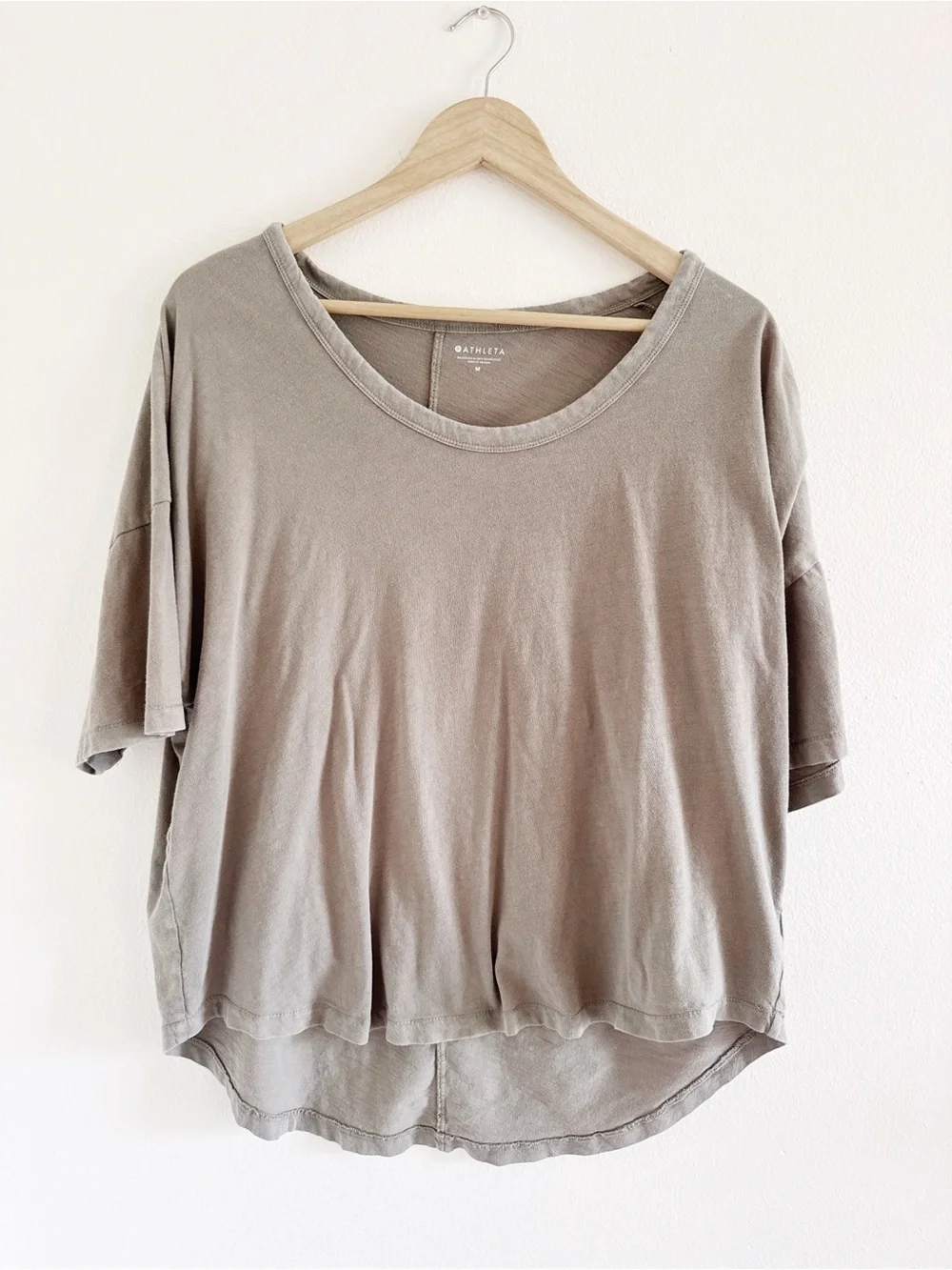 Athleta grey/green Relaxed Crewneck Top medium